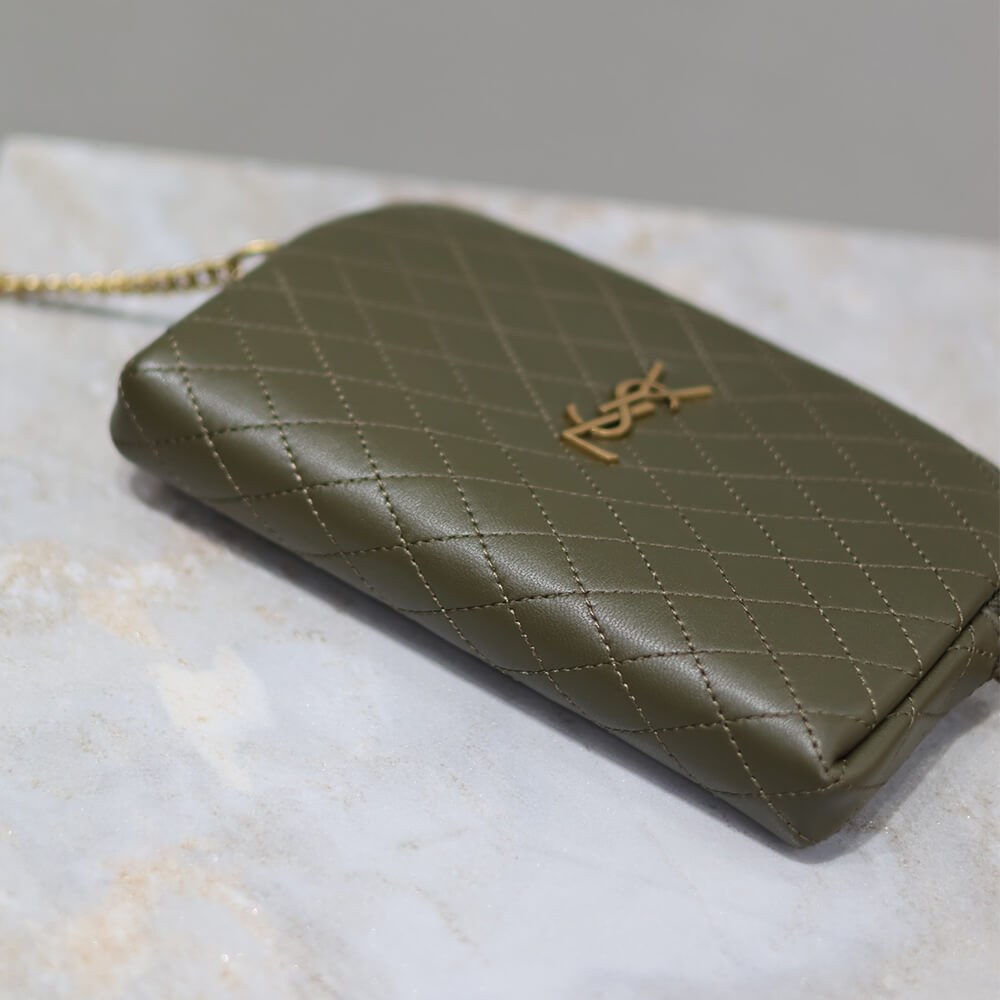 YSL Gaby zipped pouch in quilted lambskin