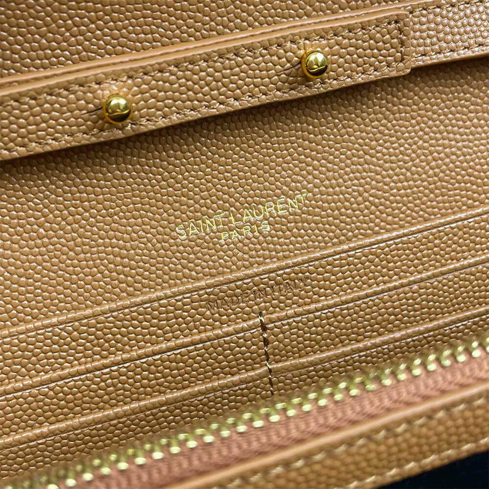 YSL classic cassandre chain wallet in grain de poudre leather