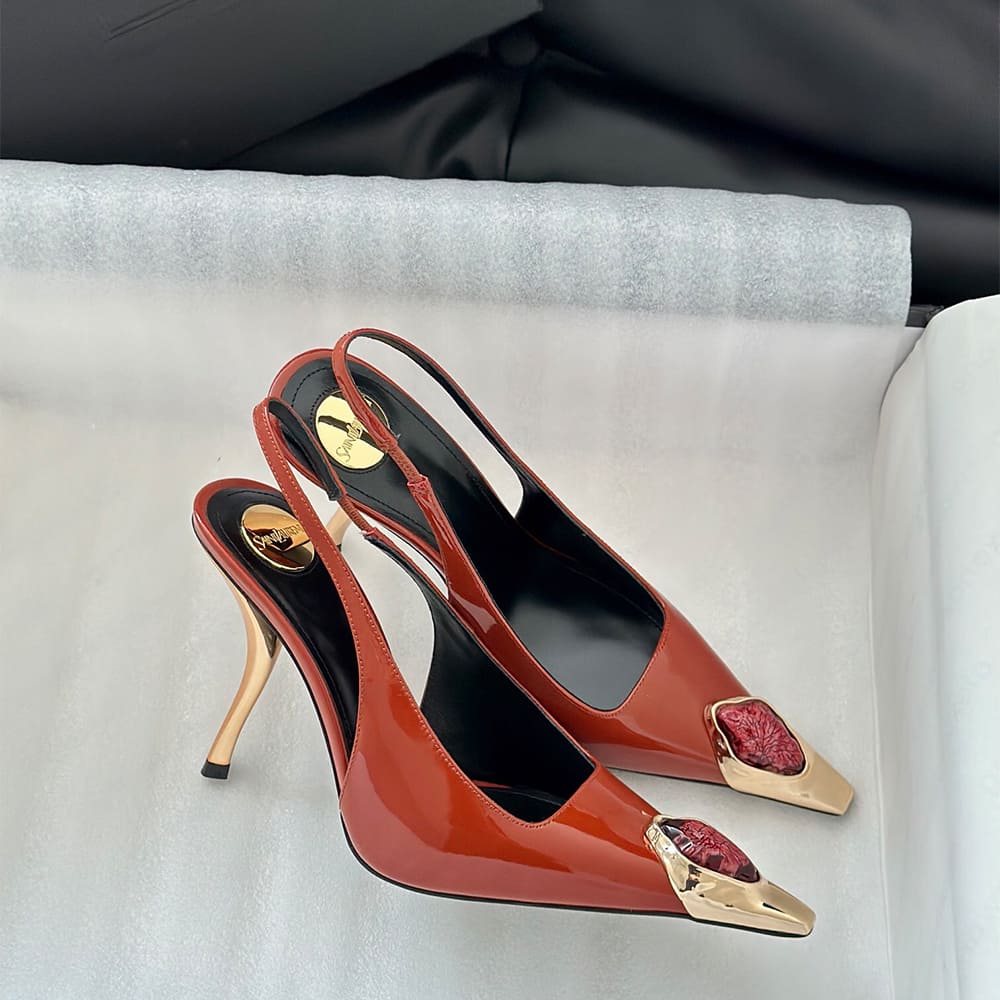 YSL Loulou Slingback Pumps in Patent Leather