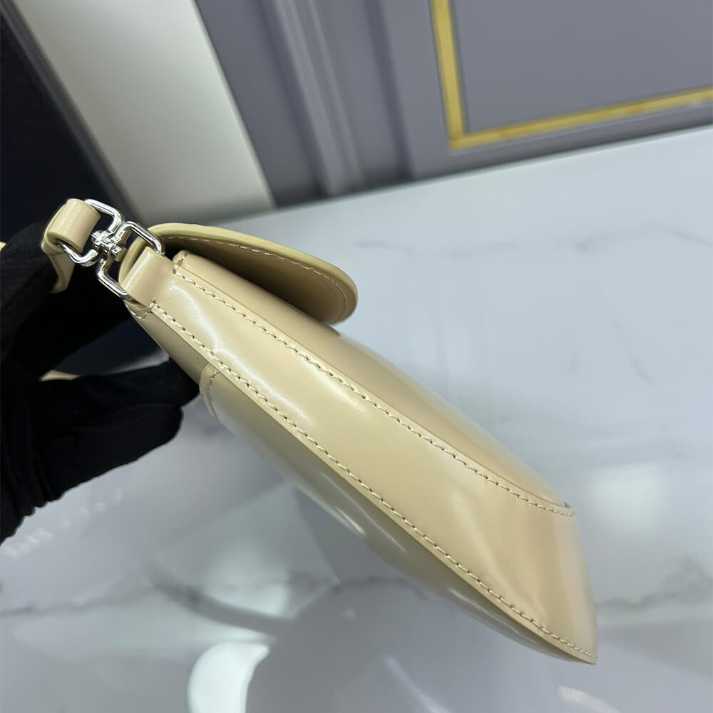 Small Prada Cleo brushed leather shoulder bag with flap