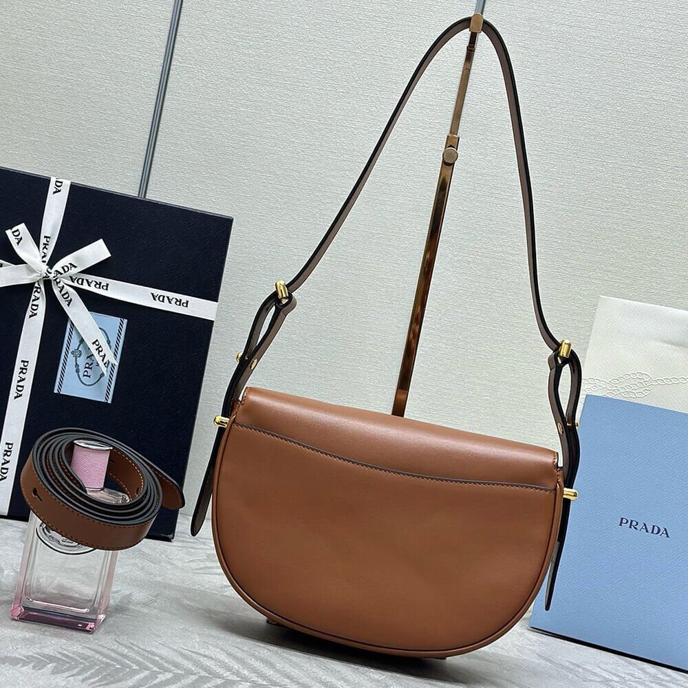 Prada Arque leather shoulder bag with flap