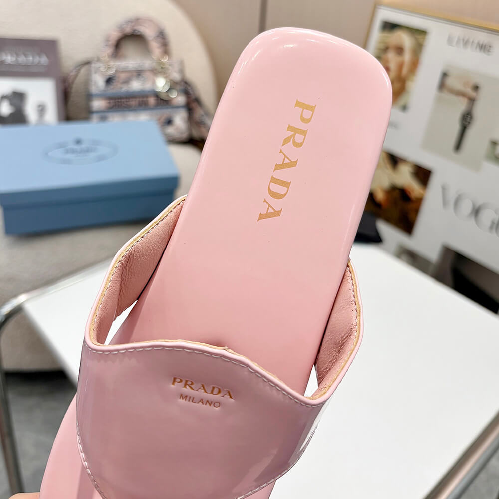 Prada Brushed leather thong sandals