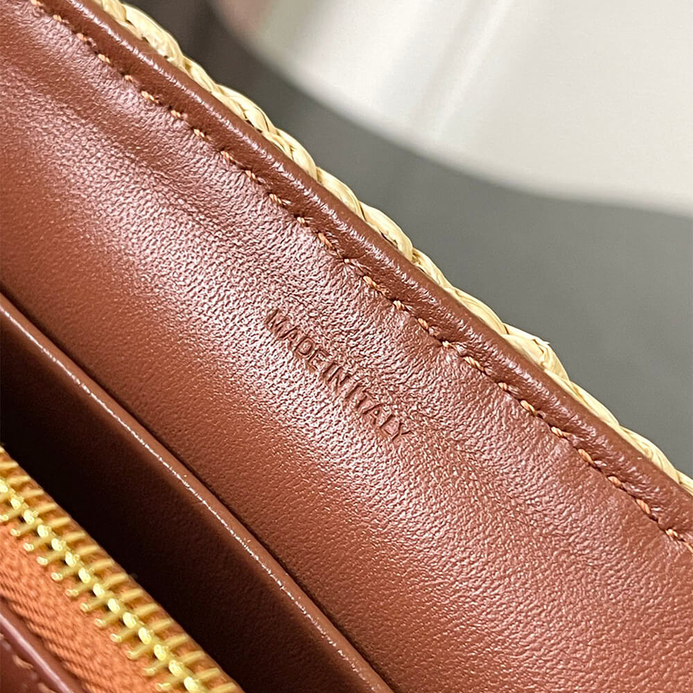 CELINE TEEN NINO BAG IN Raffia and calfskin(HIGH-END GRADE)