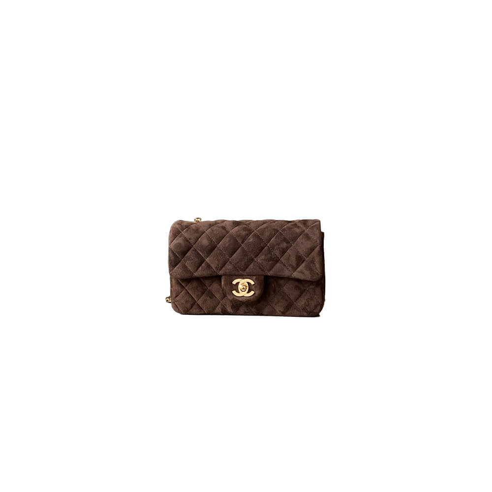 CHANEL SUEDE MINI FLAP BAG(HIGH-END GRADE)