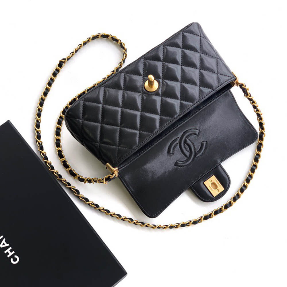 CHANEL Mini Flap Bag with Top Handle(HIGH-END GRADE)