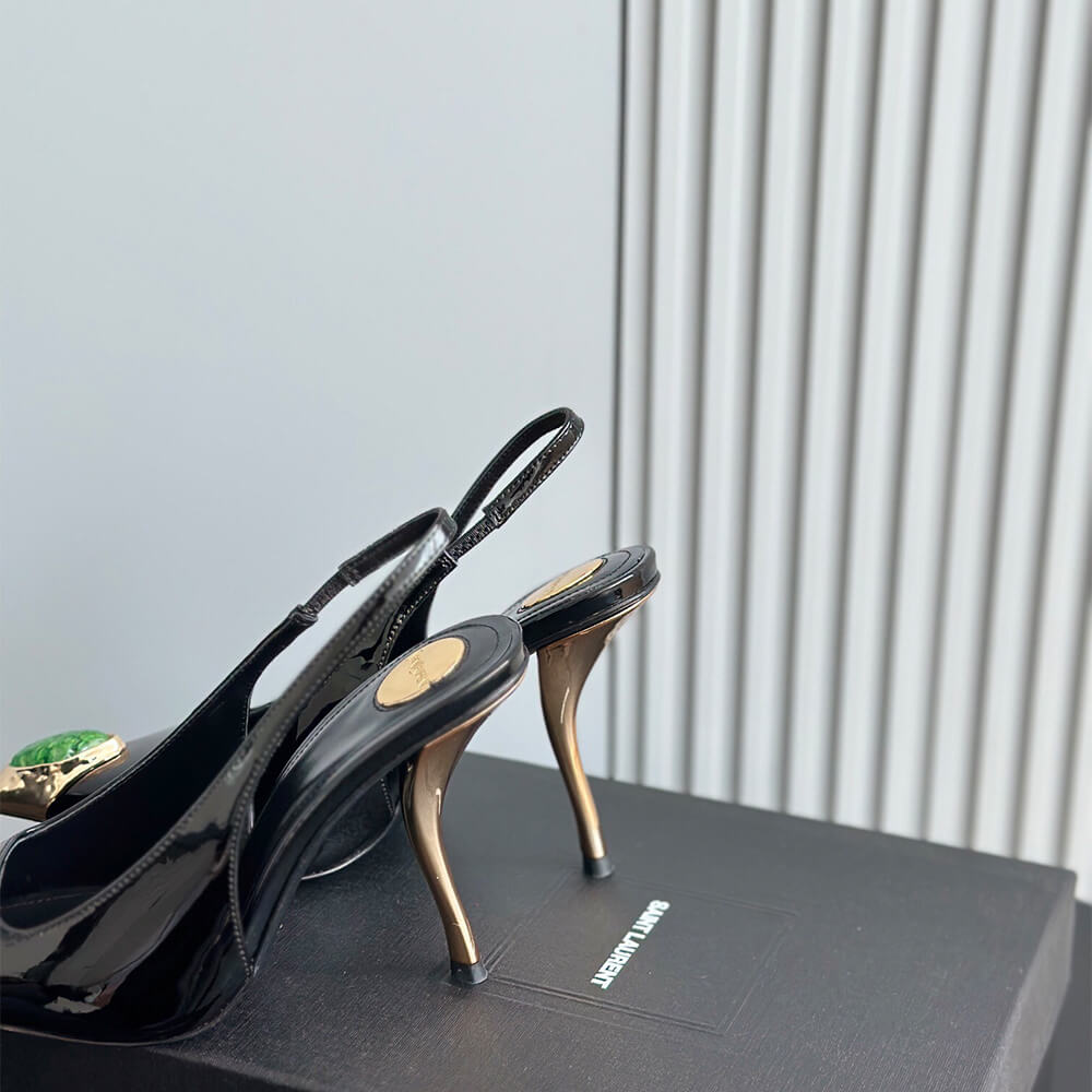 YSL Loulou Slingback Pumps in Patent Leather