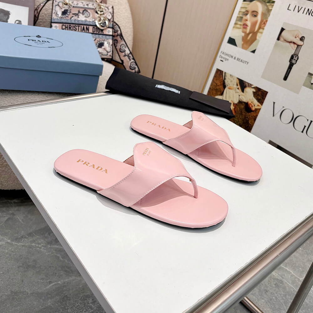 Prada Brushed leather thong sandals