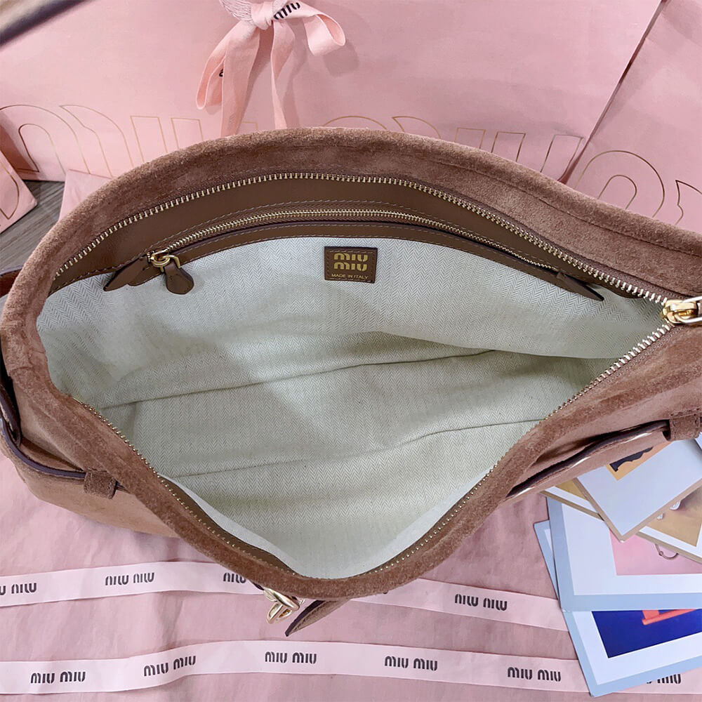 MIUMIU Medium Aventure suede bag(HIGH-END GRADE)