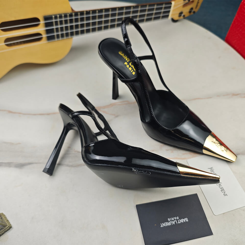 YSL Jeanne Slingback Pumps in Patent Leather
