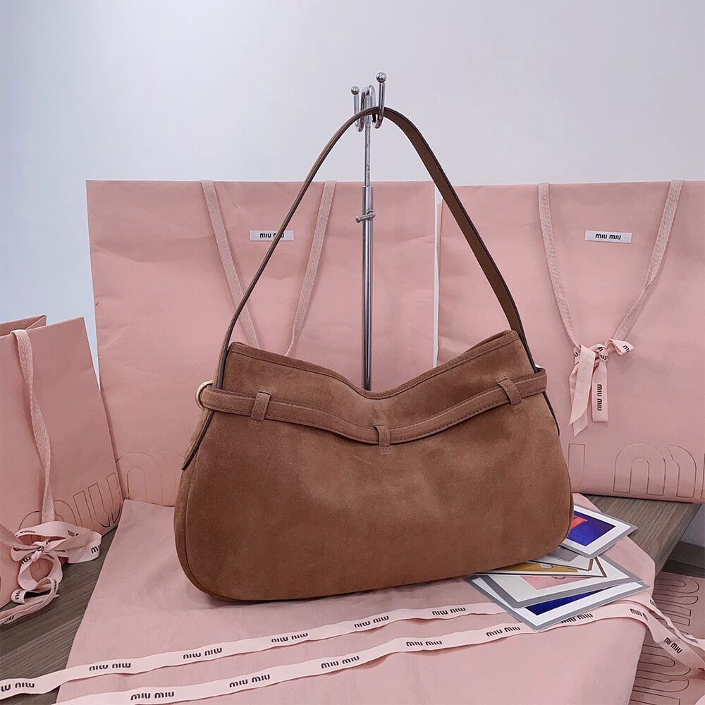 MIUMIU Medium Aventure suede bag(HIGH-END GRADE)
